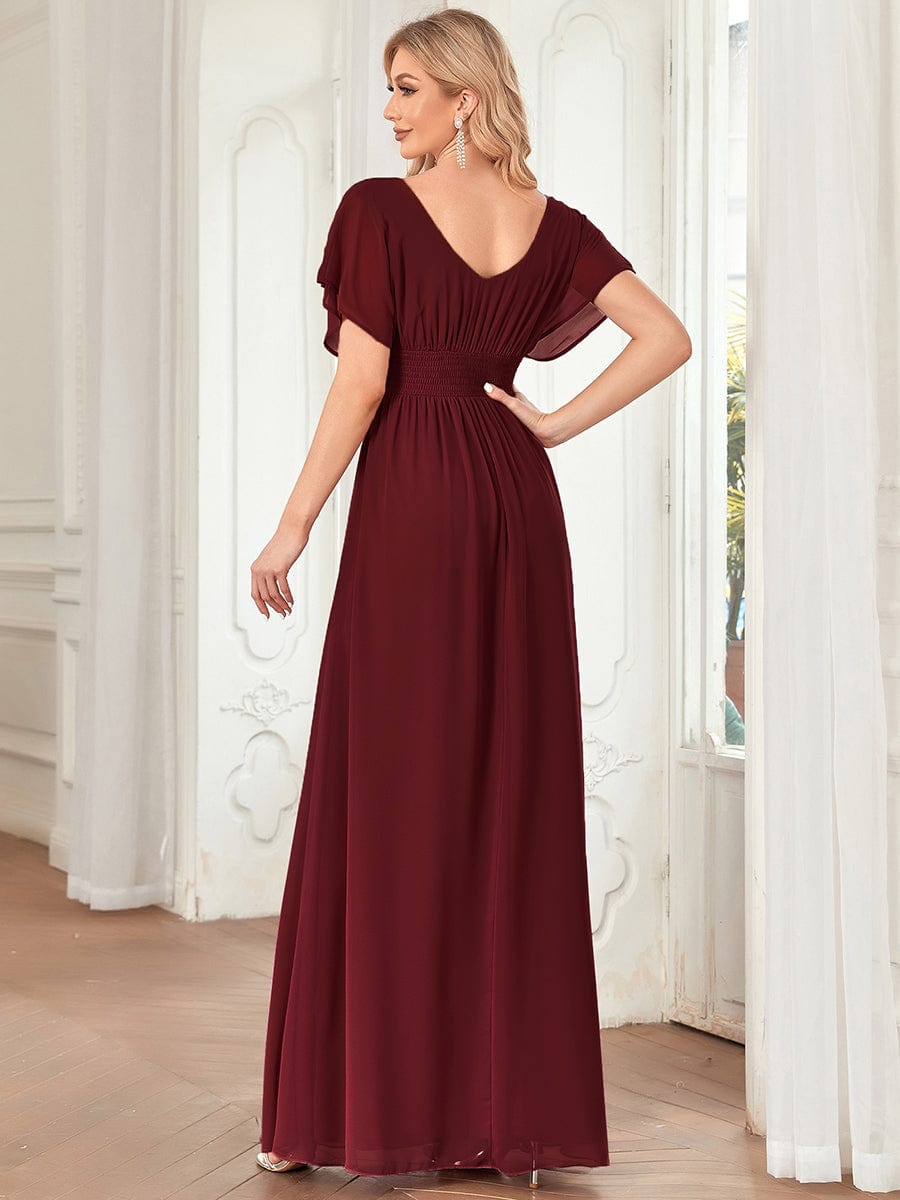 Größe Nach Maß Frauen A-Line Empire Taille Abendkleid 07851 #Farbe_Burgundy