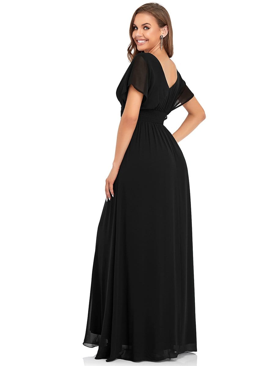 Größe Nach Maß Frauen A-Line Empire Taille Abendkleid 07851 #Farbe_Schwarz