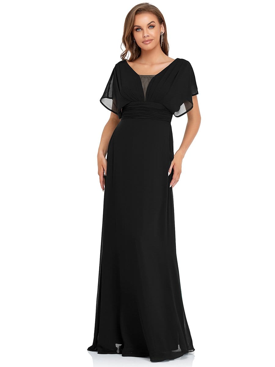 Größe Nach Maß Frauen A-Line Empire Taille Abendkleid 07851 #Farbe_Schwarz