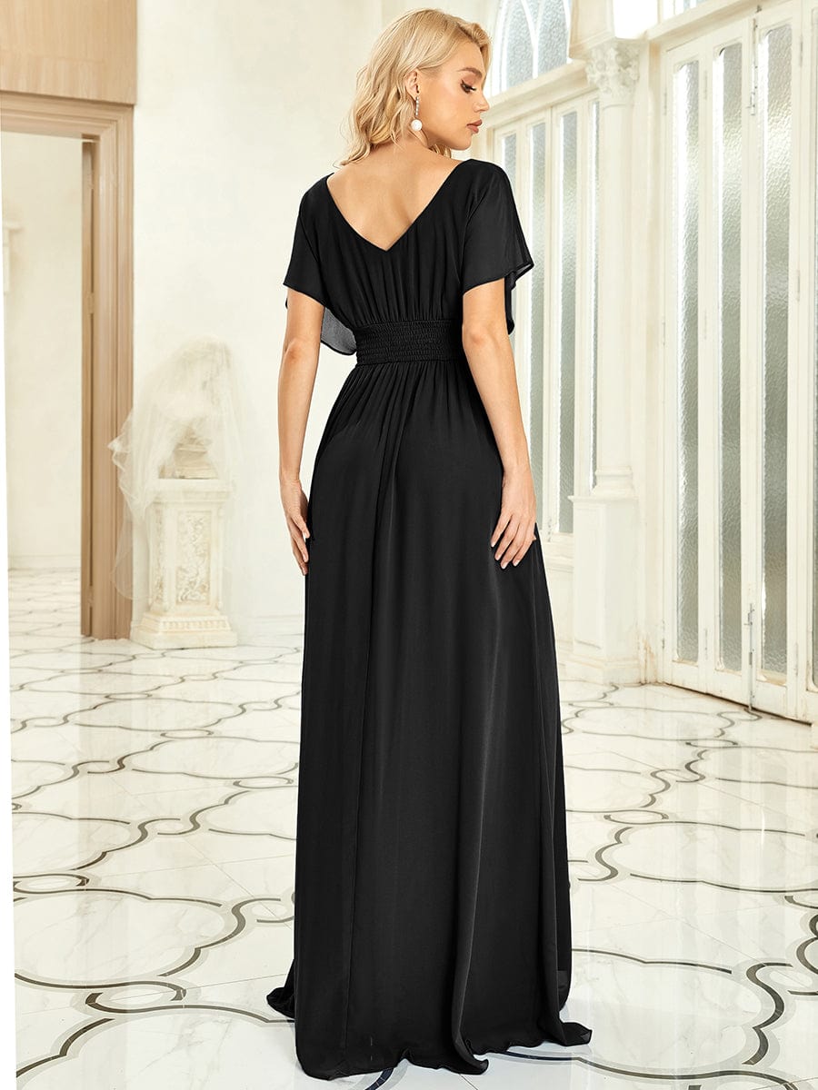 Größe Nach Maß Frauen A-Line Empire Taille Abendkleid 07851 #Farbe_Schwarz