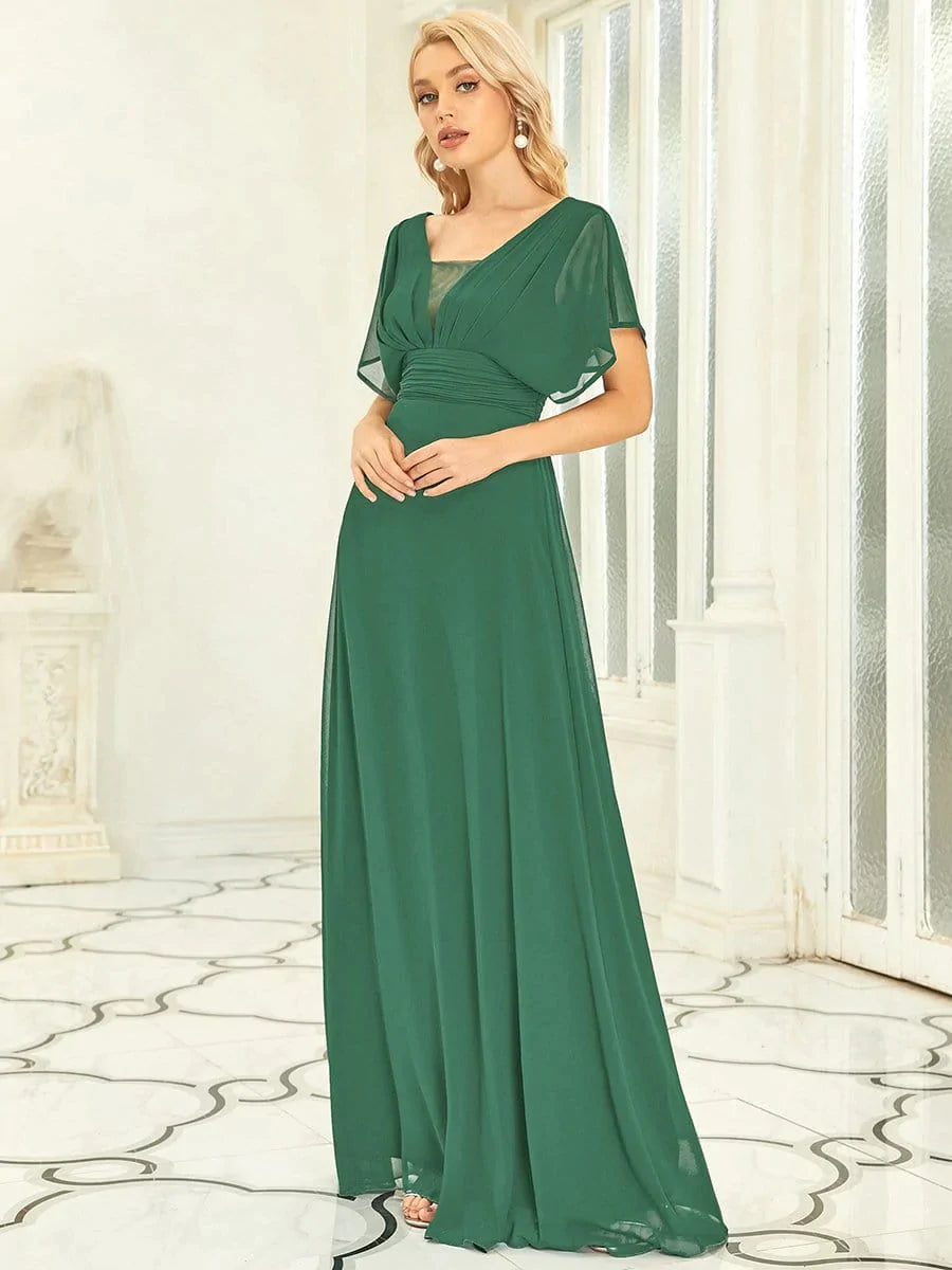 Größe Nach Maß Frauen A-Line Empire Taille Abendkleid 07851 #Farbe_Gruen Bohne