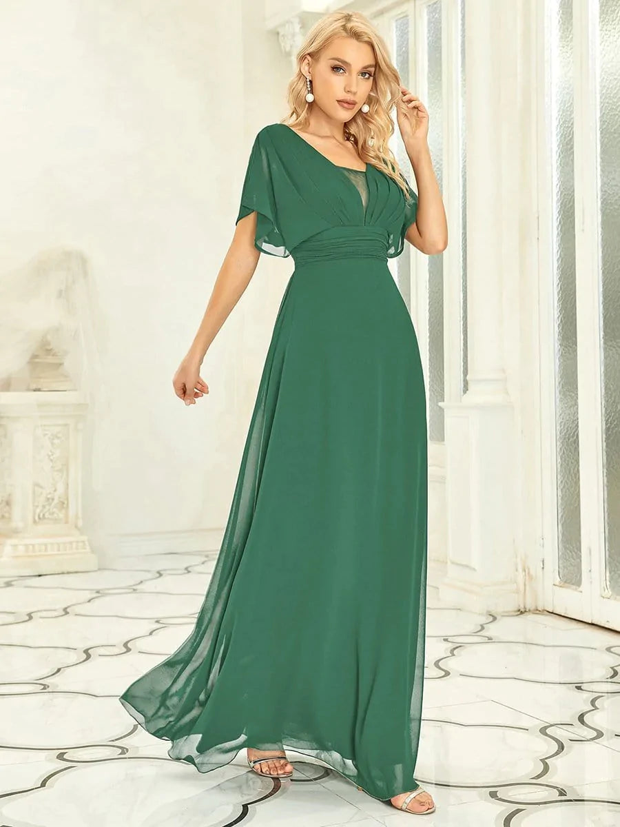 Größe Nach Maß Frauen A-Line Empire Taille Abendkleid 07851 #Farbe_Gruen Bohne