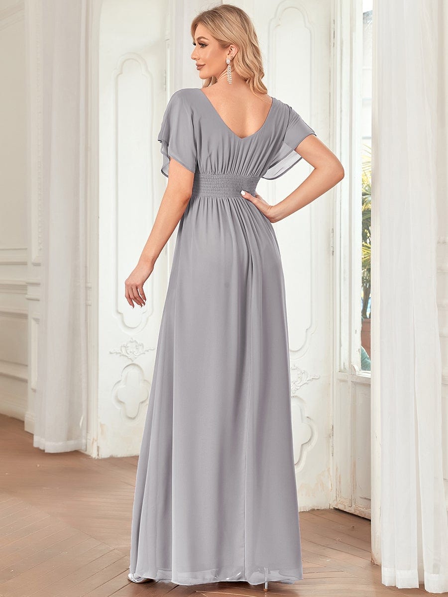 Größe Nach Maß Frauen A-Line Empire Taille Abendkleid 07851 #Farbe_Grau