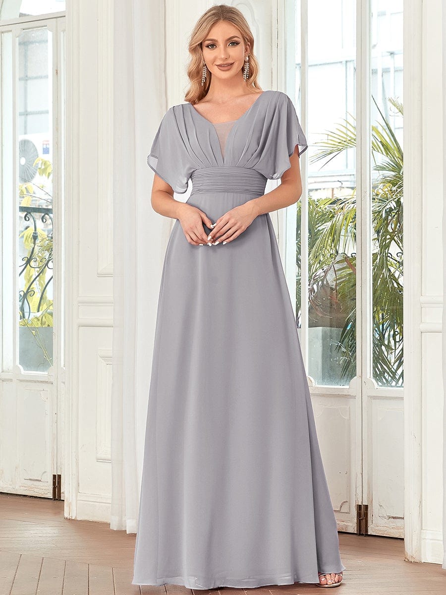 Größe Nach Maß Frauen A-Line Empire Taille Abendkleid 07851 #Farbe_Grau