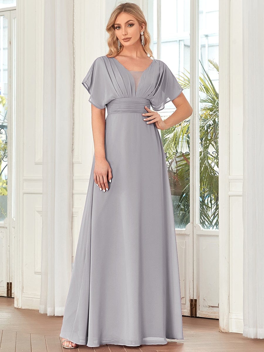 Größe Nach Maß Frauen A-Line Empire Taille Abendkleid 07851 #Farbe_Grau