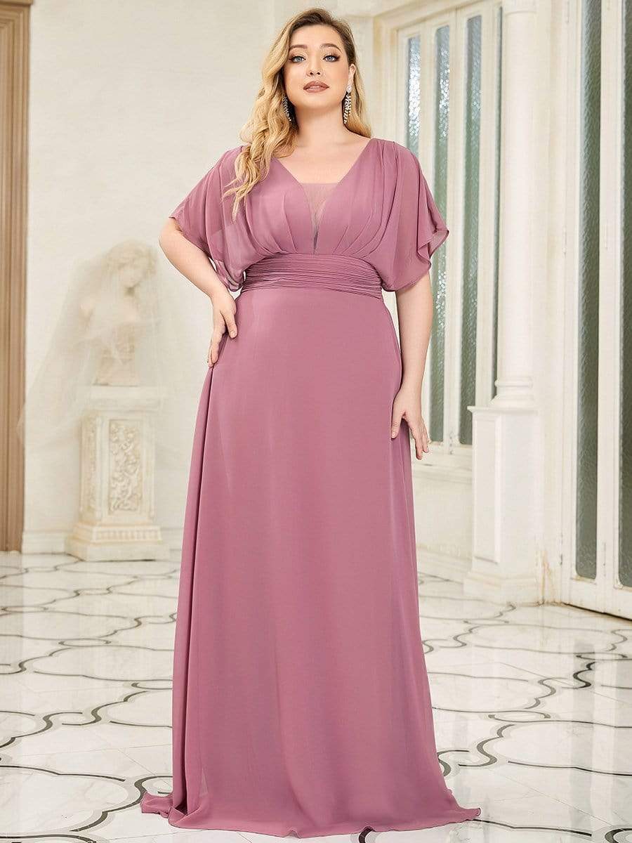 Größe Nach Maß Frauen A-Line Empire Taille Abendkleid 07851 #Farbe_Orchid