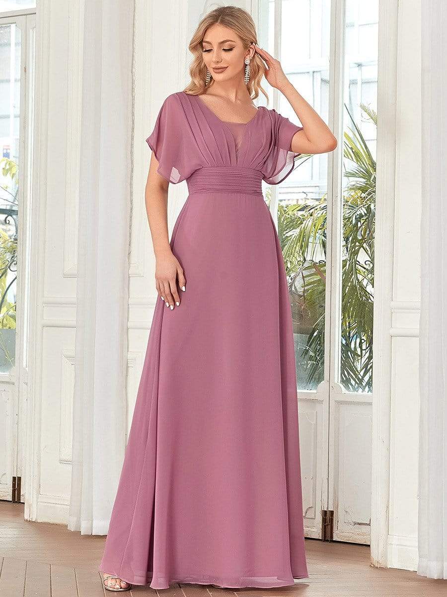 Größe Nach Maß Frauen A-Line Empire Taille Abendkleid 07851 #Farbe_Orchid