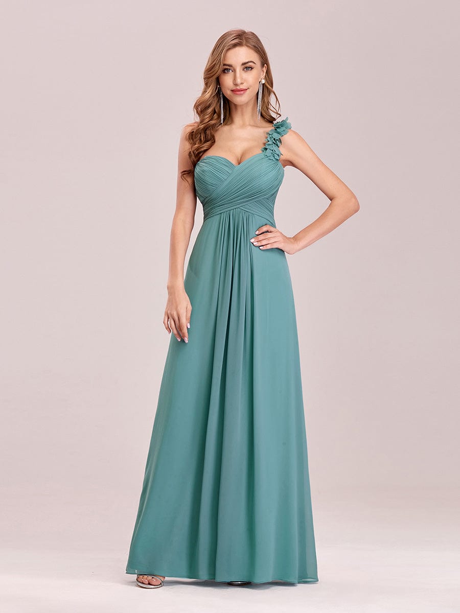 Größe Nach Maß Blumen One Shoulder Chiffon Maxi Abendkleider 09768 #farbe_Dusty Blau